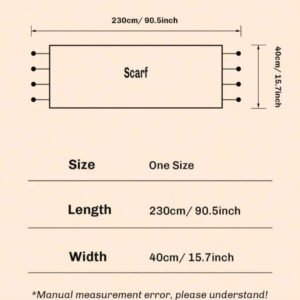 1pc Solid Color Scarf, Warm Neck Accessory For Winter, Thick Knitted Fringed Shawl - Image 3