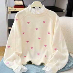 Women's pullover with a heart design